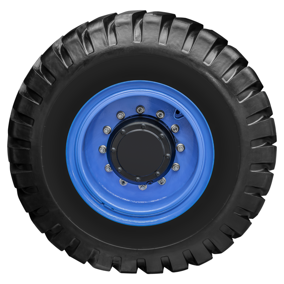 Blue wheel on tractor tire png