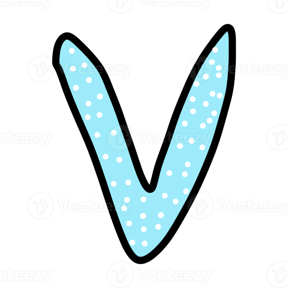 Font V icon on tranparent background.cute font design. png