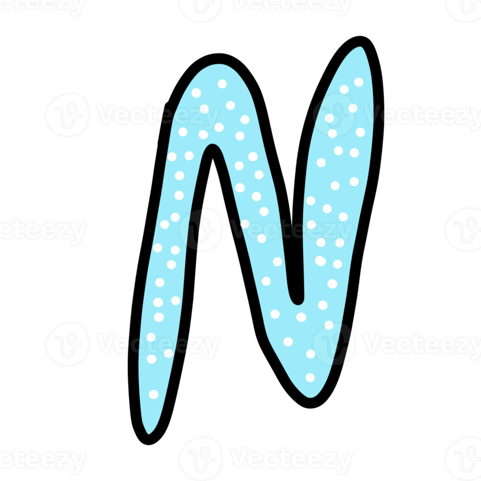 Font N icon on tranparent background.cute font design. png