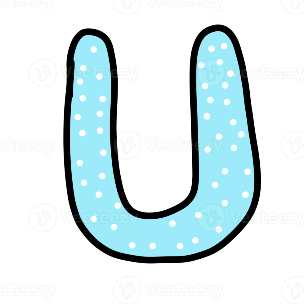 Font U icon on tranparent background.cute font design. png