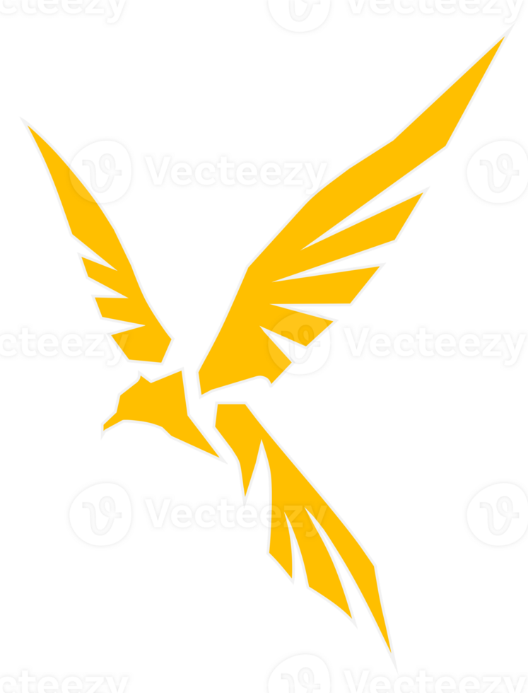 Flying bird drawn with simple geometric shapes png