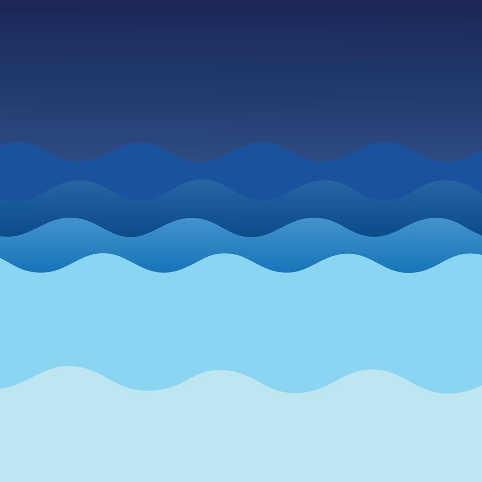 Serene Blue Ocean Waves Abstract Background Illustration Graphic Design vector