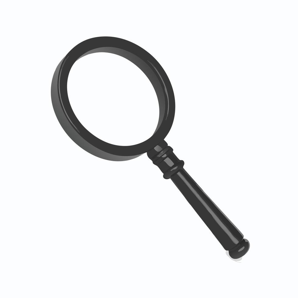 A Sleek Black Magnifying Glass for Detailed Examination and Inspection vector