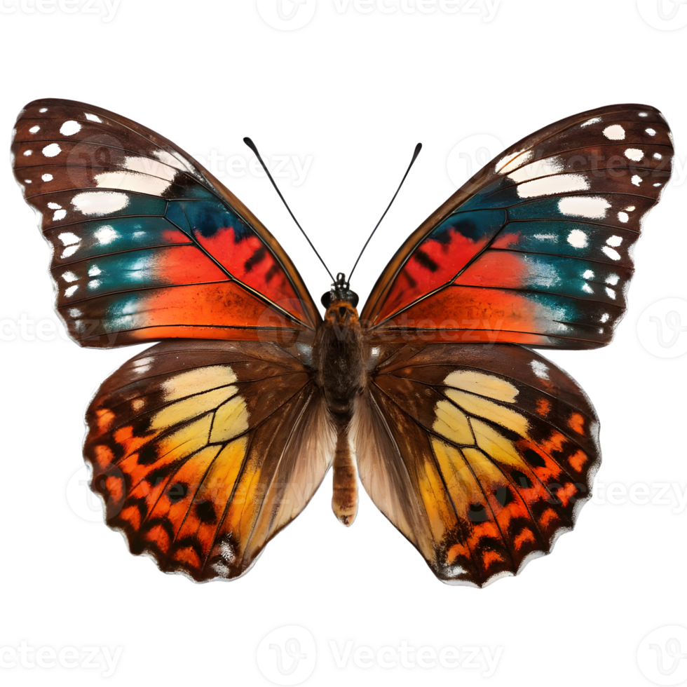 Detailed Butterfly with Colorful Wings on Transparent Background png