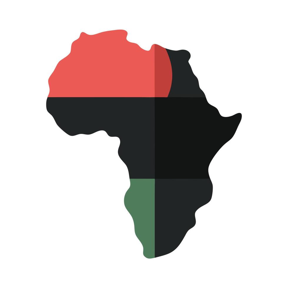 African Continent Map with PanAfrican Colors Representing Unity Diversity and Heritage vector