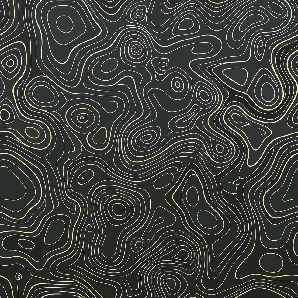 Abstract Topographic Pattern Dark Background Golden Lines Elegant Design Modern Art Texture Wallpaper vector