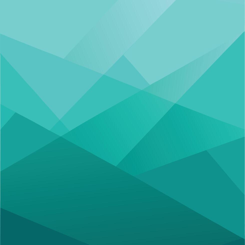 Abstract Teal Geometric Background with Overlapping Triangles and Gradient Shades vector