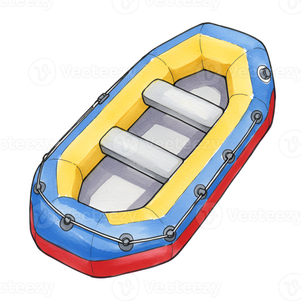 Colorful Inflatable Raft for River Rafting Adventures png