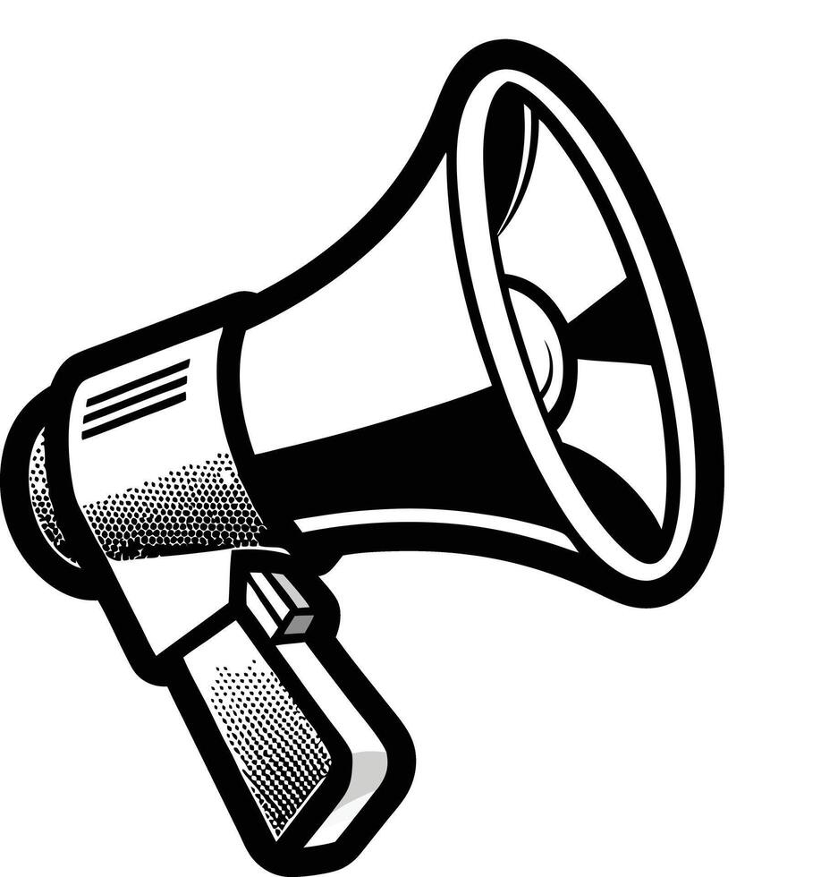 A striking illustration of a vintage megaphone design perfect for announcements and promotions vector