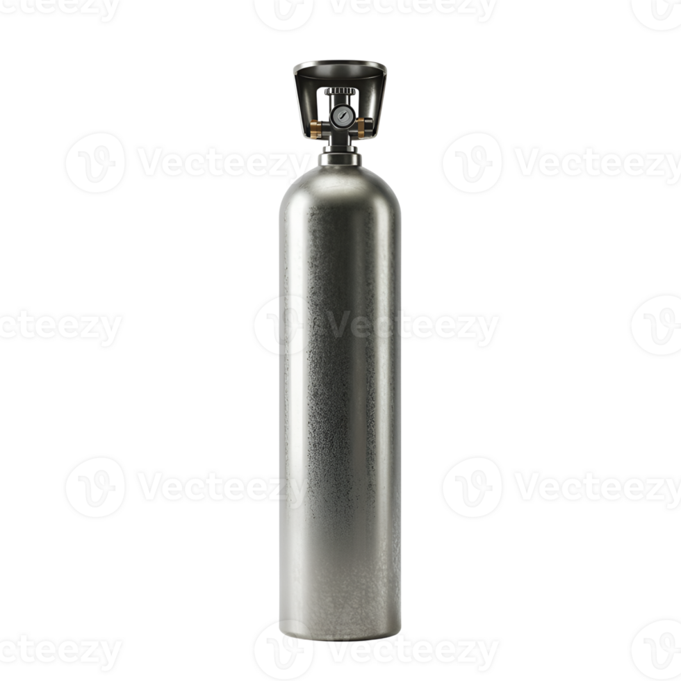 Metal Gas Cylinder with Pressure Gauge png