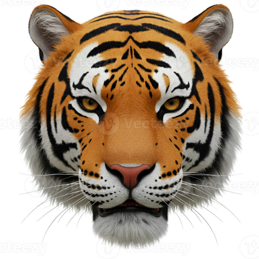 Majestic Siberian Tiger Head Close Up Portrait png