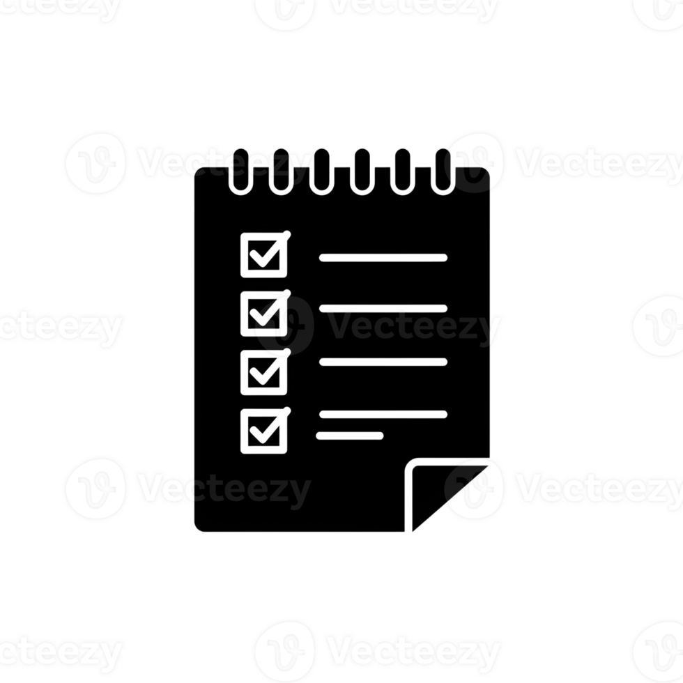 Checklist Icon Spiral Notebook with Completed Tasks png