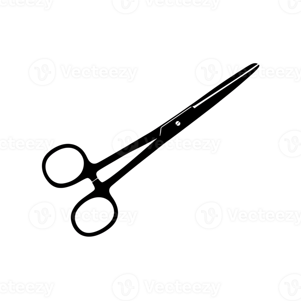 Line Art Illustration of Surgical Scissors Black Outline png
