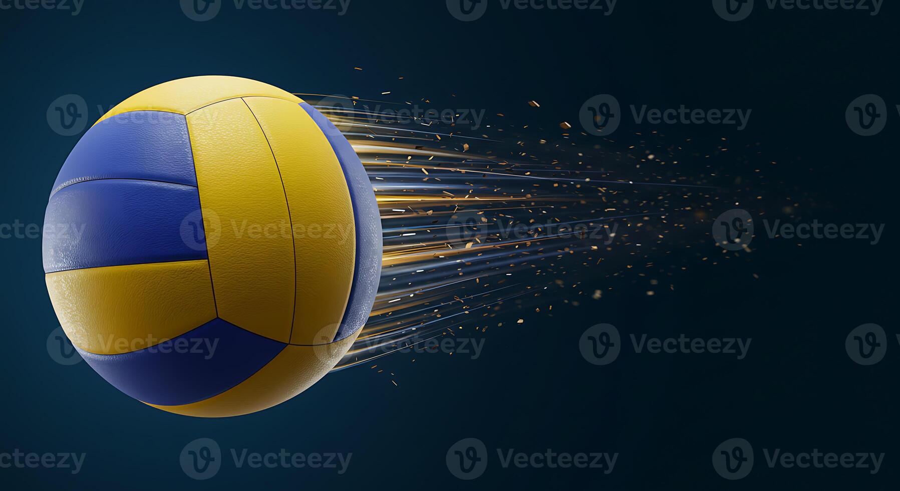 Dynamic Volleyball in Motion A Blazing Trail of Golden Dust photo