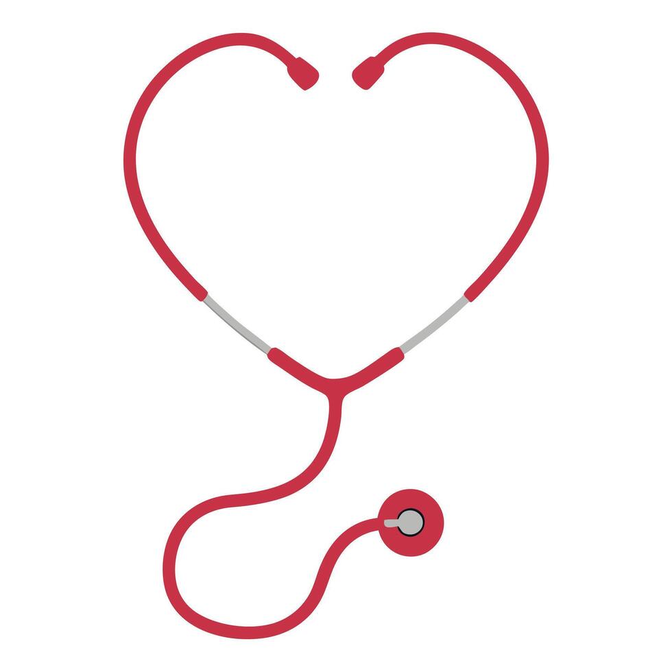 A stethoscope in the shape of a heart vector