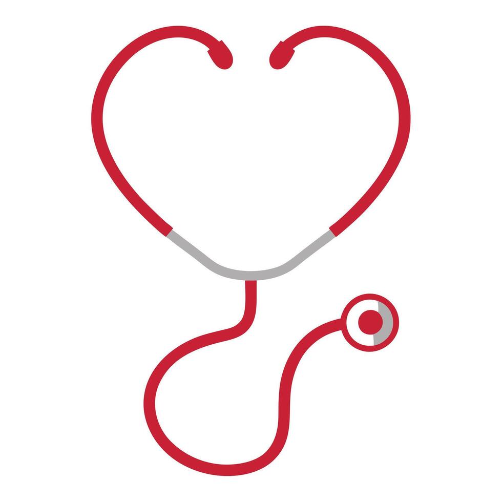 A stethoscope is shown in a heart shape vector