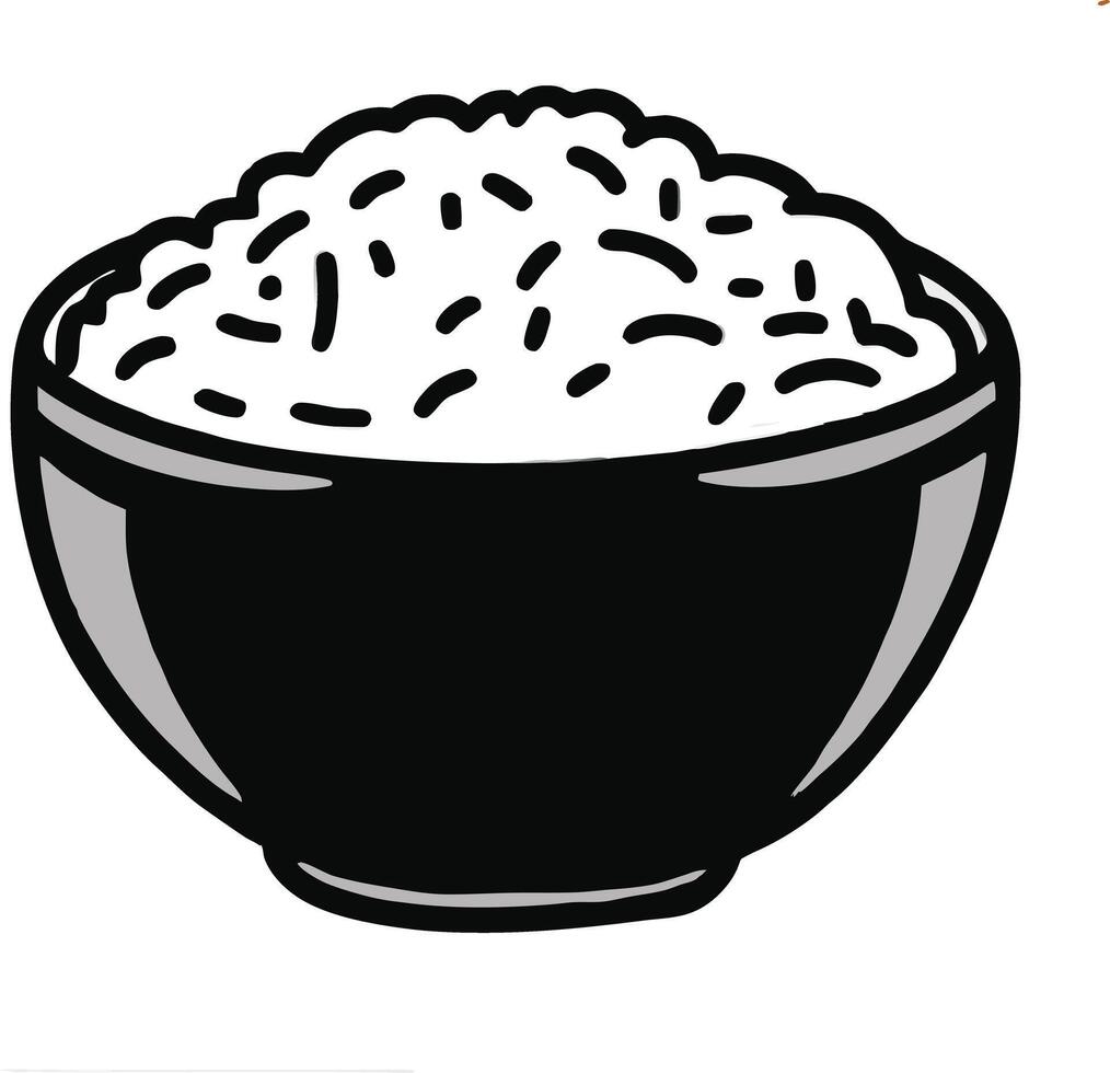 Rice in a bowl vector
