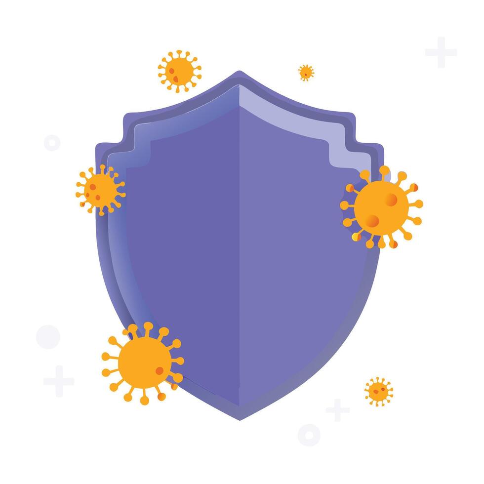 Protective Shield Against Viruses and Bacteria Health Safety and Immunity vector