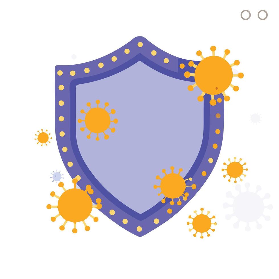 Immune System Protection Shield Against Viruses and Bacteria vector