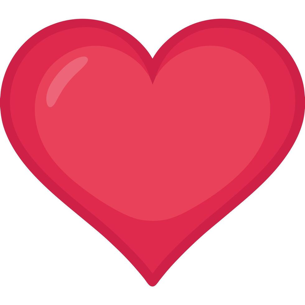 A Simple Red Heart Shape Illustration Graphic Design Image vector