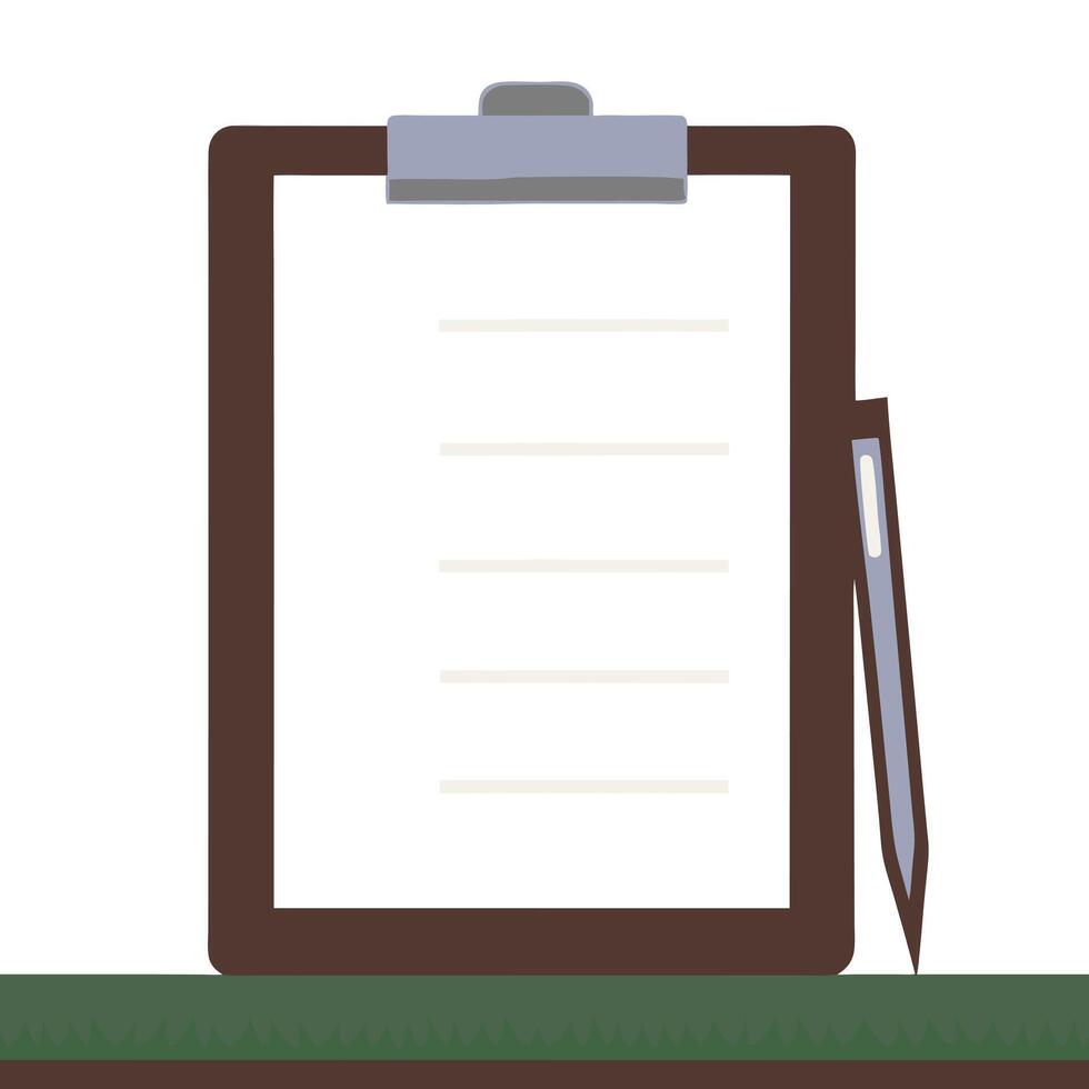 Clipboard with pen and paper vector
