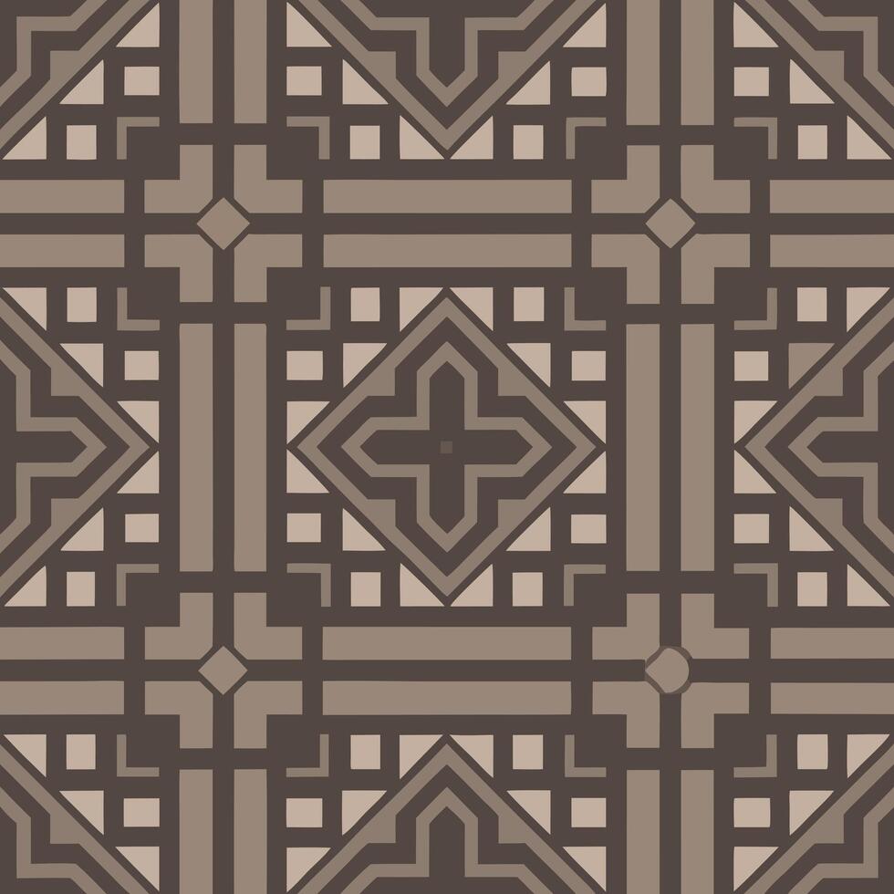 Abstract Geometric Seamless Pattern Brown Beige Repeating Texture Background Design Modern Art Deco Style vector