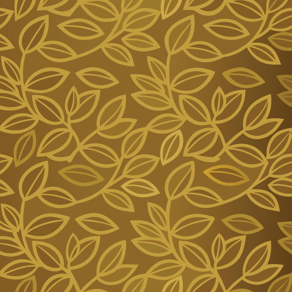 Elegant Golden Leaf Pattern Seamless Design Background Texture for Wallpaper Fabric Textile Print vector