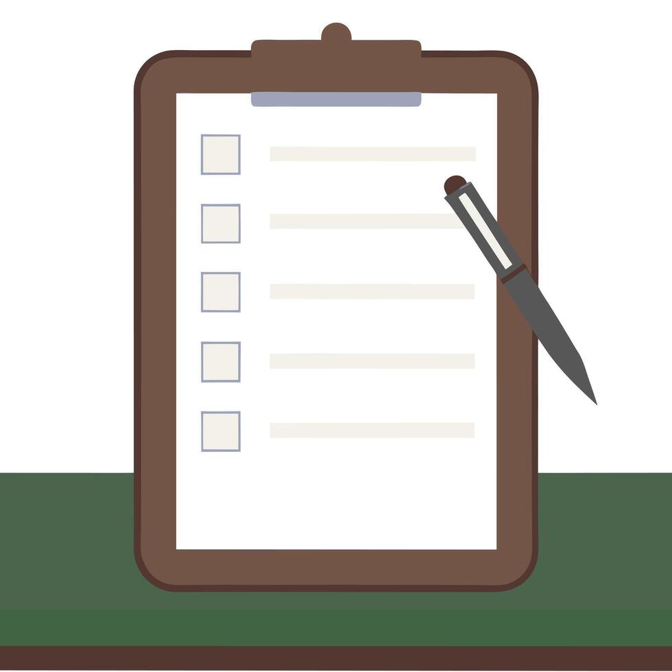 Clipboard with checklists and pen vector