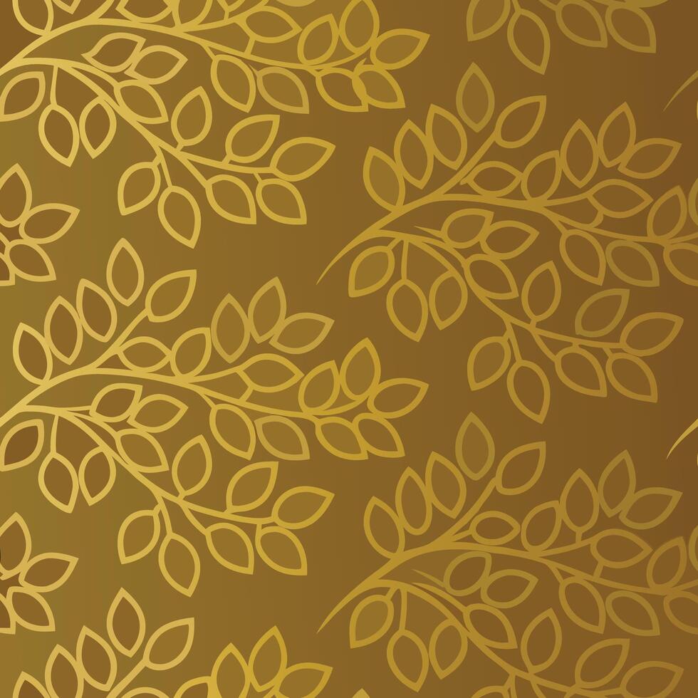 Elegant Golden Leaf Pattern Seamless Design Background Texture Wallpaper vector