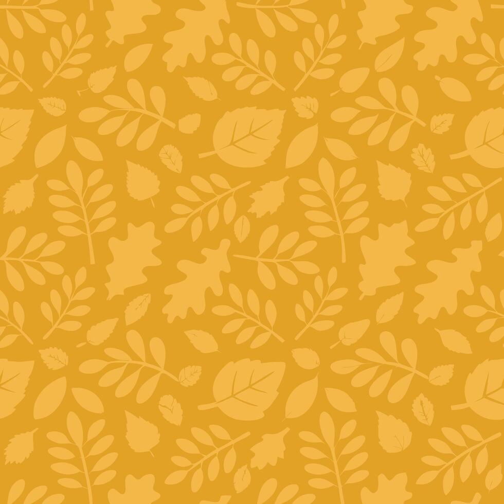 Gold Autumn Leaves Seamless Pattern Background Texture Design vector