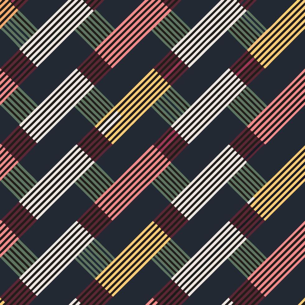 Abstract Geometric Pattern with Interlocking Diagonal Stripes of Various Colors vector