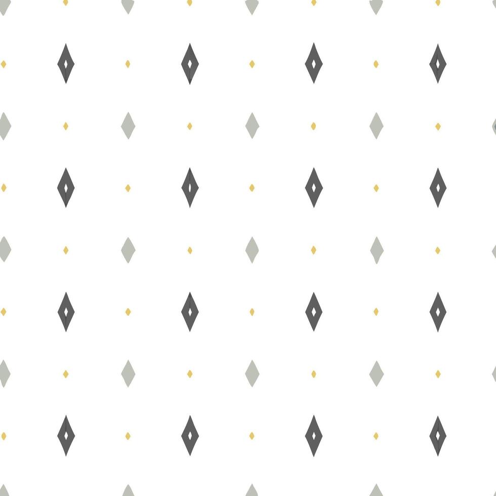 Seamless Pattern with Gray Diamonds Gold Dots White Background Minimalist Geometric Design Simple Repeating Texture Modern Textile Wallpaper Print vector