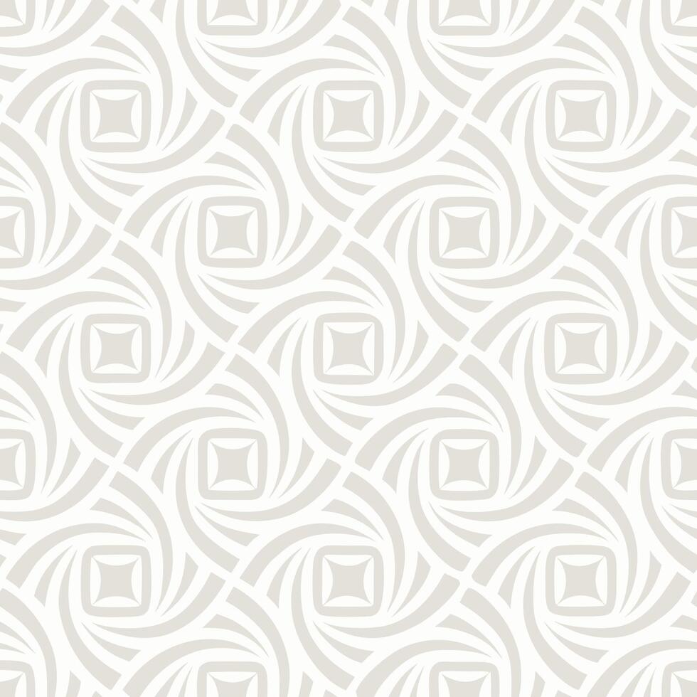 Elegant Seamless Pattern with Swirling Geometric Design featuring Repeating Squares and Curves vector