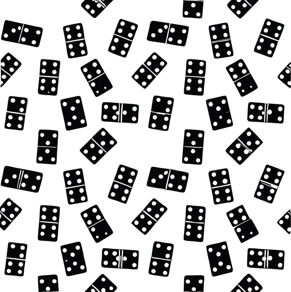 Seamless pattern of dominoes on white background vector