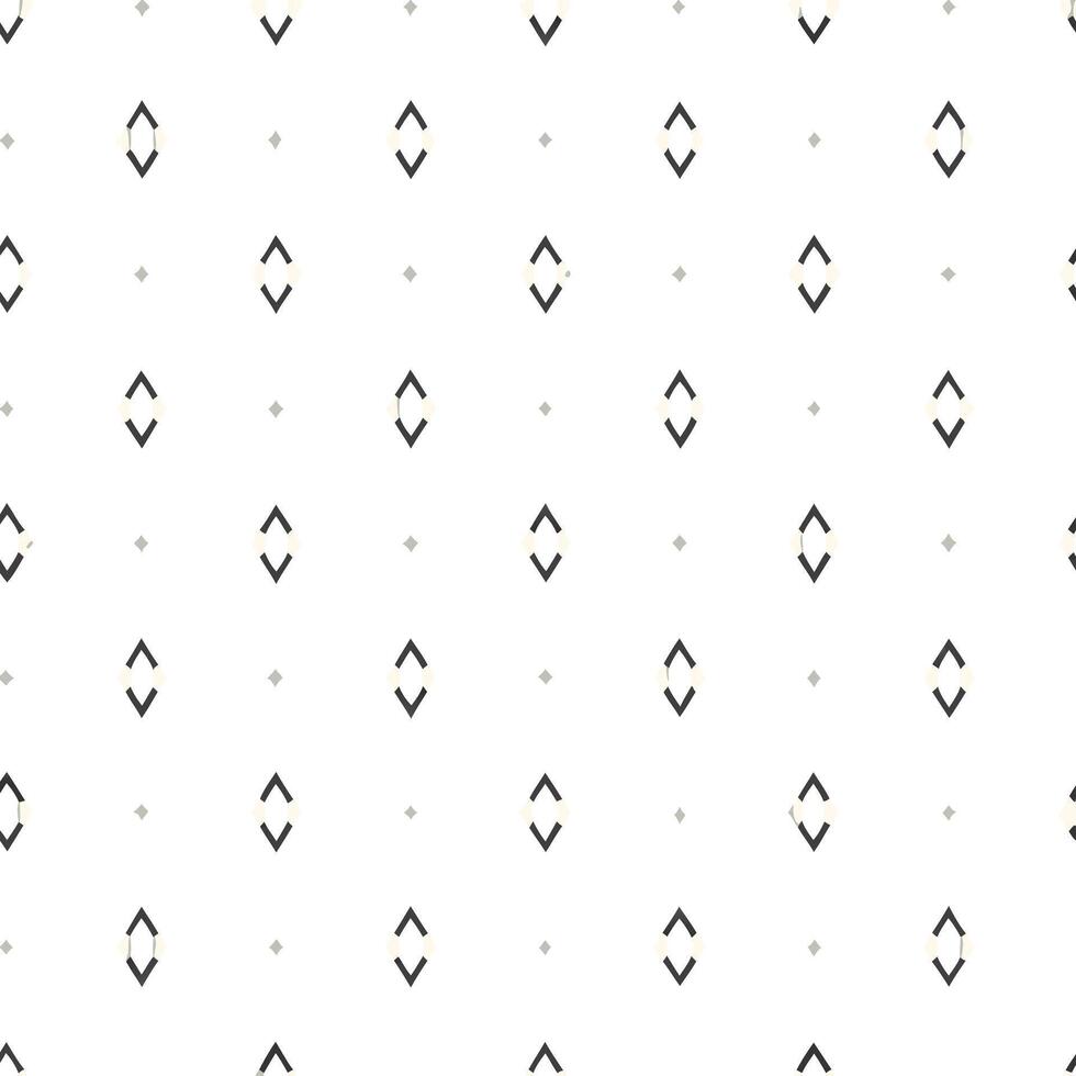 Simple Geometric Seamless Pattern with Diamond Shapes and Small Dots on White Background vector