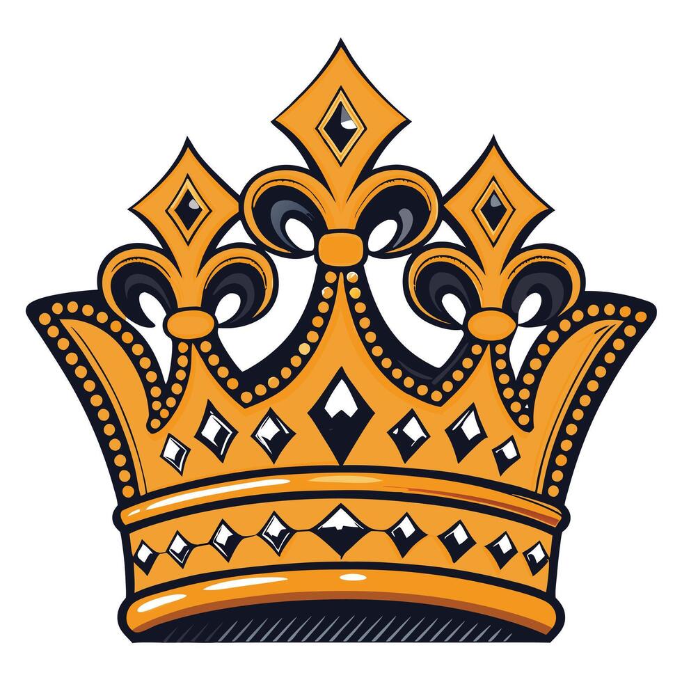 A crown with a diamond on top vector