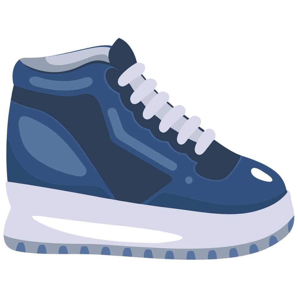 Blue sneakers with white soles on a white background vector