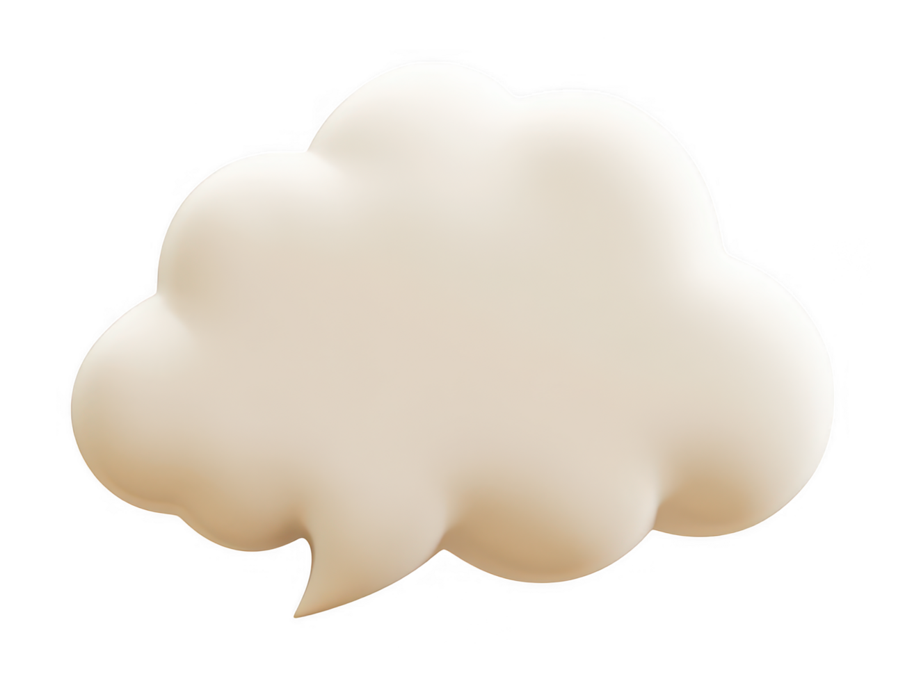 soft, fluffy cloud like speech bubble with smooth, rounded shape, ideal for creative designs png