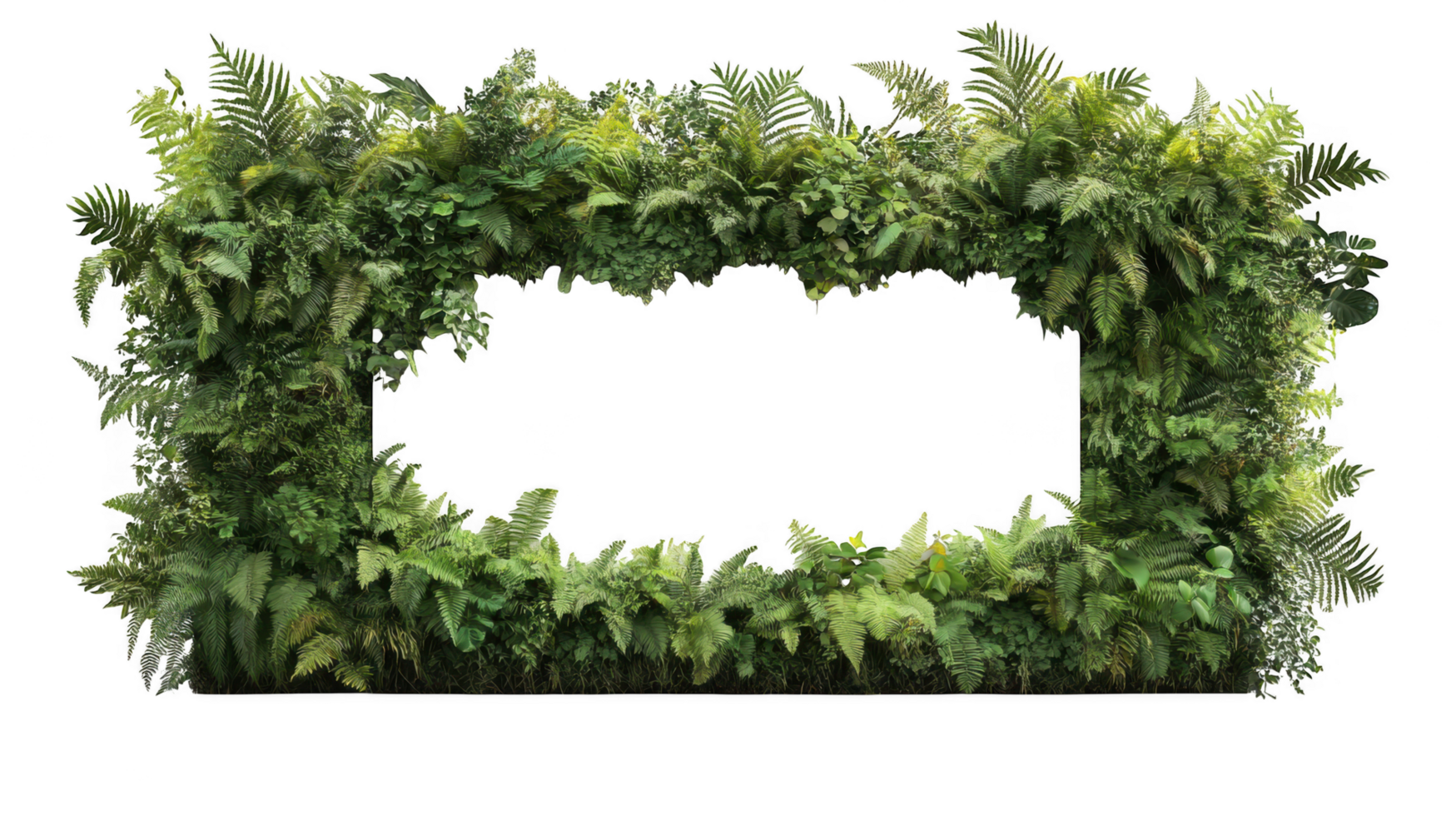 lush, rainforest inspired billboard is covered in vibrant tropical foliage, creating natural and eye catching display png