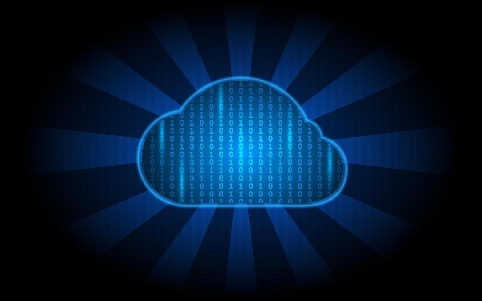 Digital cloud data binary technology storage network system vector