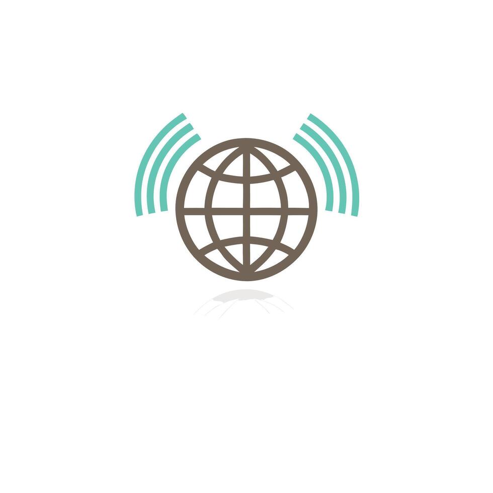 A globe with a wireless signal icon vector