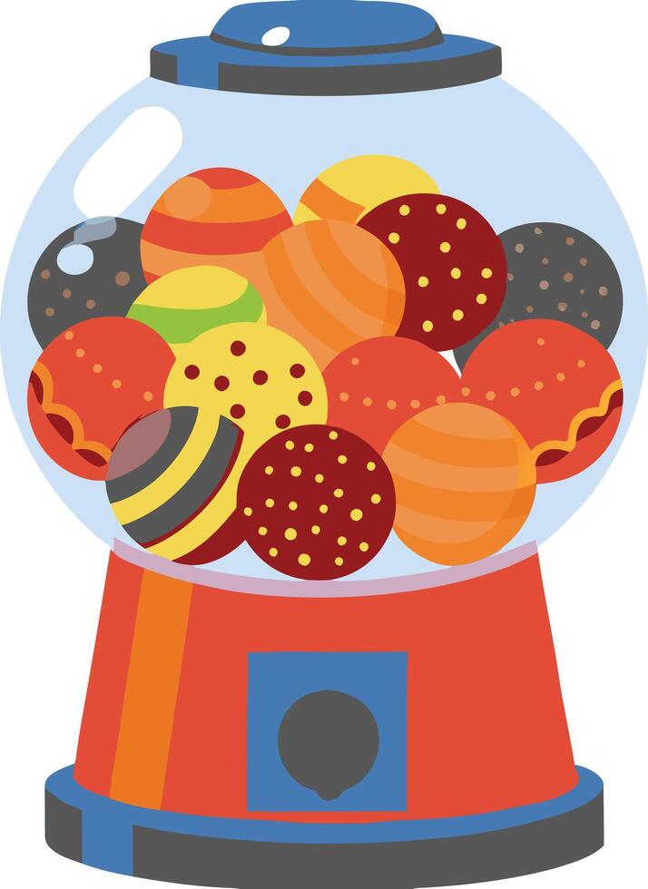 Colorful Gumballs in a Vintage Gumball Machine vector