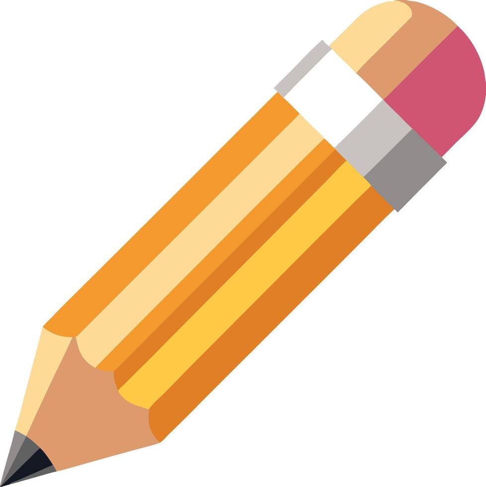 A Detailed Illustration of a Classic Yellow Number Two Pencil with Eraser vector