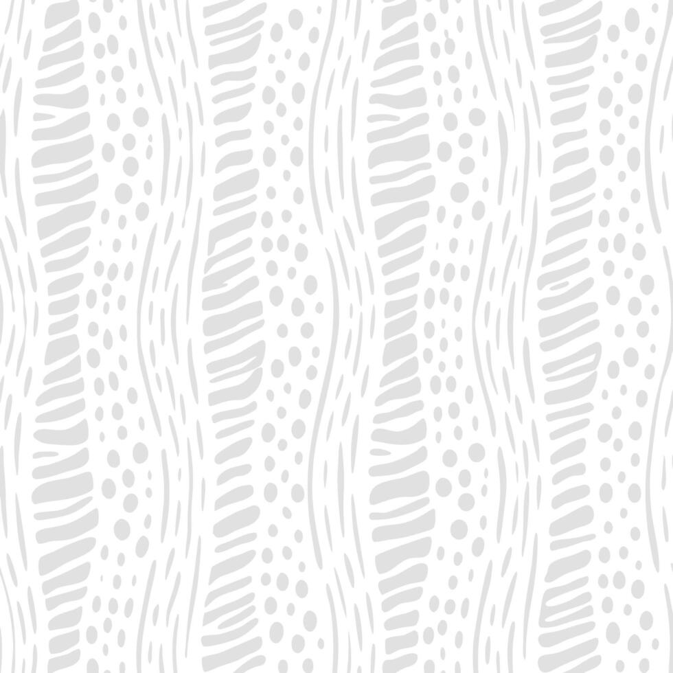 Abstract Seamless Pattern with Wavy Lines and Dots Elegant Light Gray and White Texture for Fashion Design Fabric Wallpaper and Wrapping Paper vector