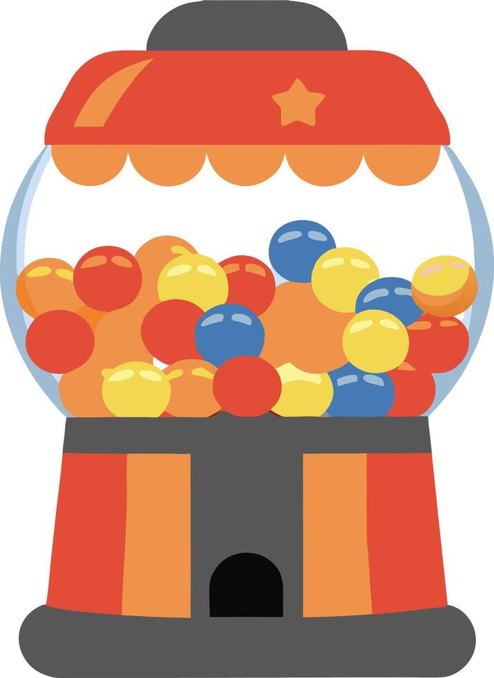 A Colorful Gumball Machine Filled with Assorted Gumballs vector