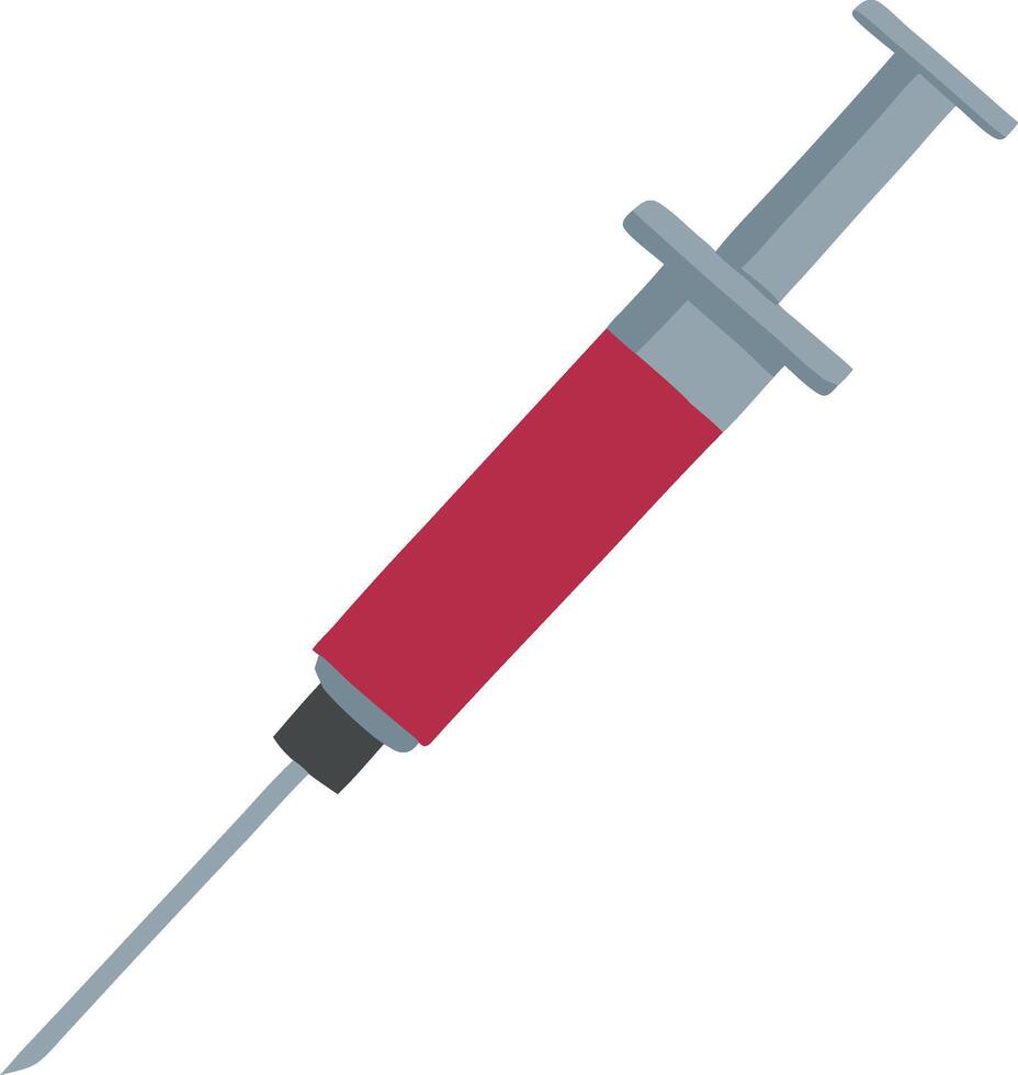 A syringe with a red tip on a white background vector