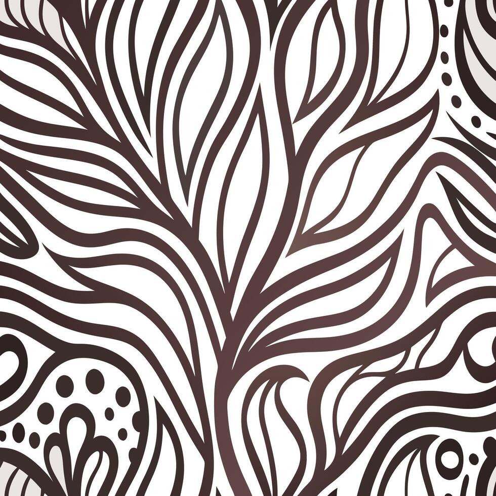 Abstract Brown and White Floral Pattern Seamless Texture Background Illustration Design vector