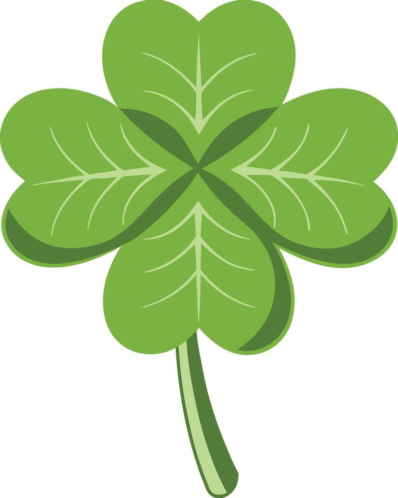A vibrant green four leaf clover illustration a symbol of luck and good fortune vector