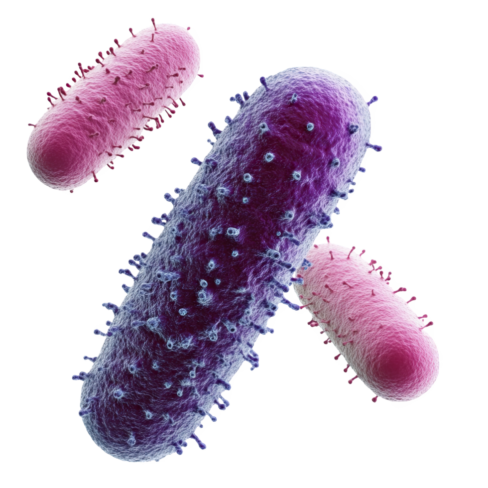 Bacteria are microscopic organisms that can be classified as Gram positive or Gram negative based their cell wall structure. This showcases various bacteria, highlighting their unique shapes png