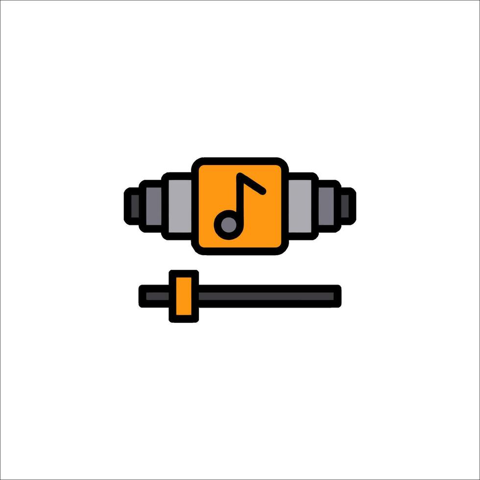 A musical note icon with a musical instrument vector